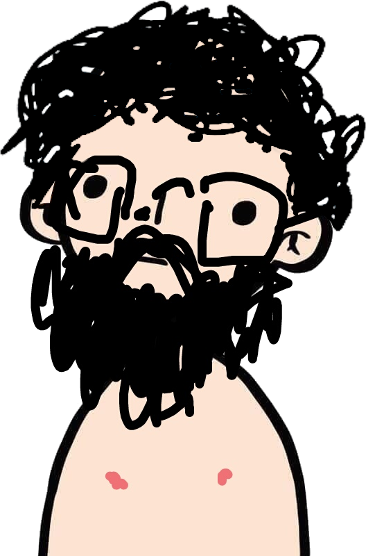 Tjerk Comicfigur ohne blauen Pullover mit Haaren aber